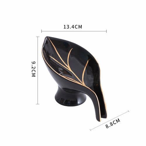 image-Ceramics Leaf Shape Soap Box Bathroom Soap Holder Storage