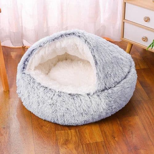 image-Plush Round Cat Bed Pet Mattress Warm Soft and Comfortable Basket Cat