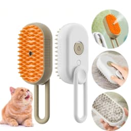 image-Steamy Cat Brush 3 in 1 Electric Anti-splashing Cat Brush with Steam