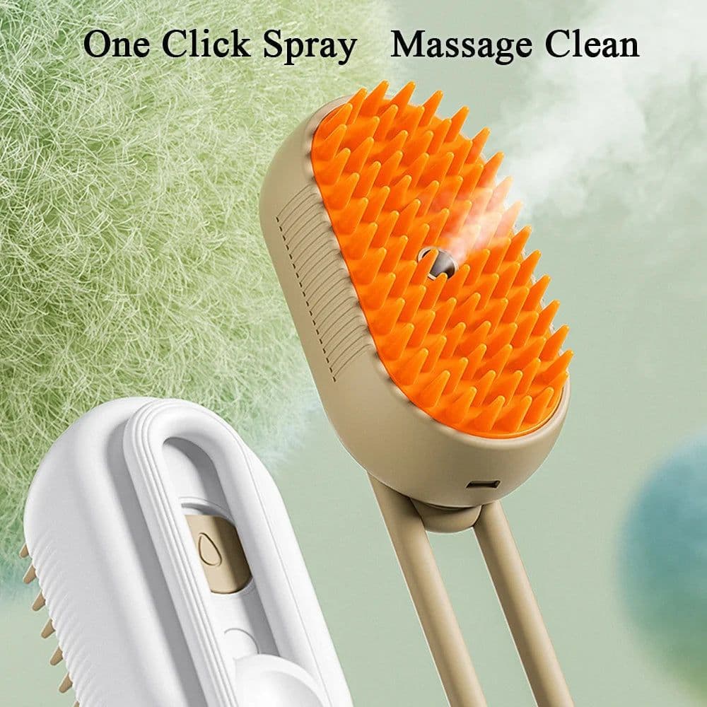 image-Steamy Cat Brush 3 in 1 Electric Anti-splashing Cat Brush with Steam