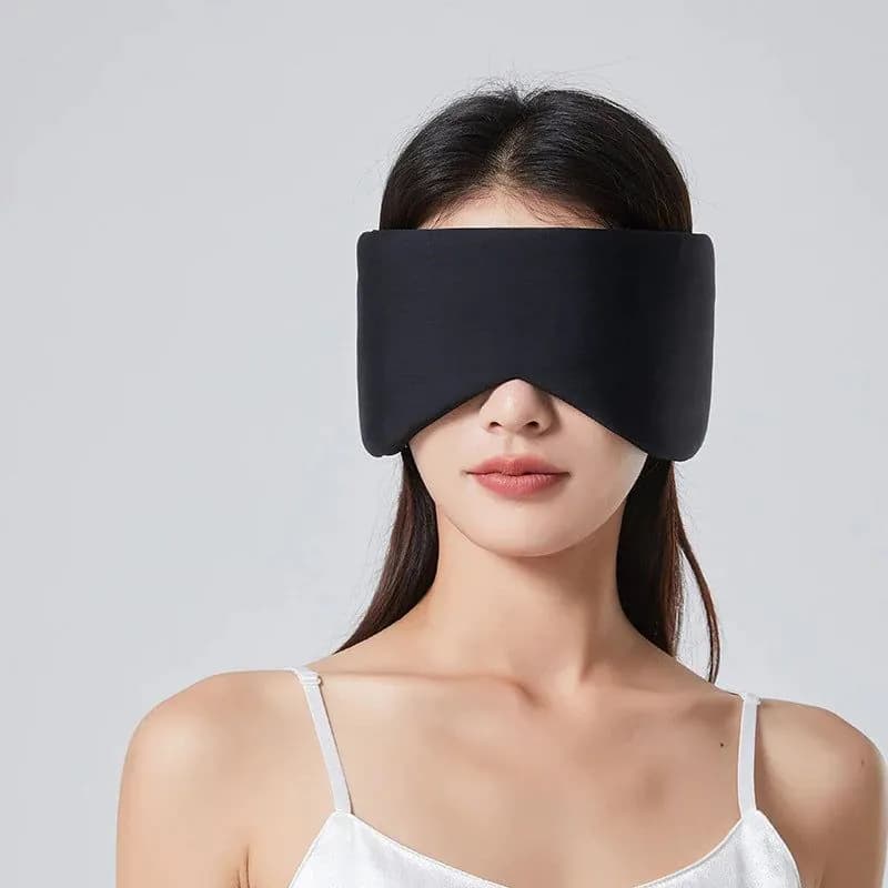 image-Adjustable Silk Sleep Mask for Total Blackout Unisex Full Size Large