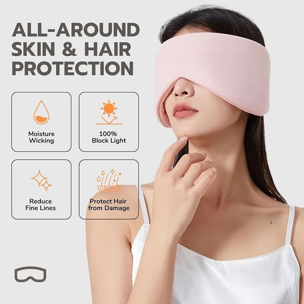 image-Adjustable Silk Sleep Mask for Total Blackout Unisex Full Size Large