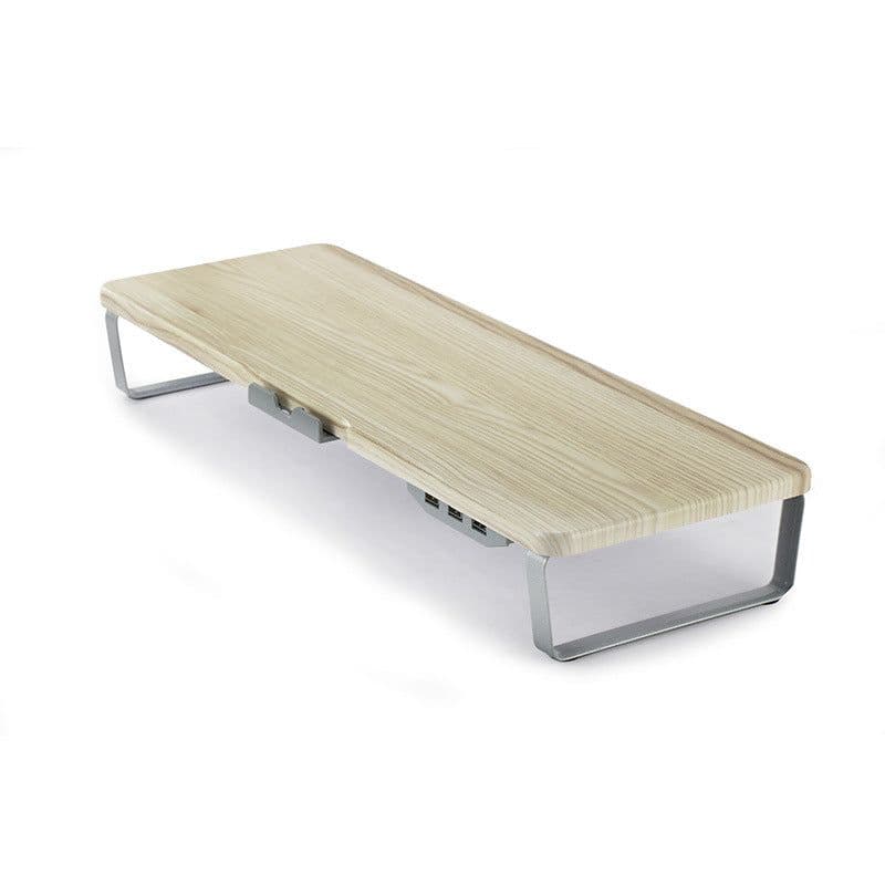 image-Ergonomic Monitor Holder Riser With 3 USB Port Laptop Stand