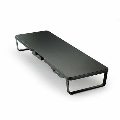 image-Ergonomic Monitor Holder Riser With 3 USB Port Laptop Stand