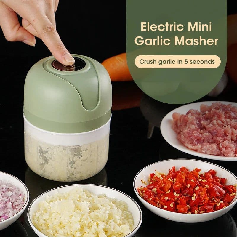 image-250ml Garlic Masher Crusher Electric Kitchen Food Chopper USB Portable