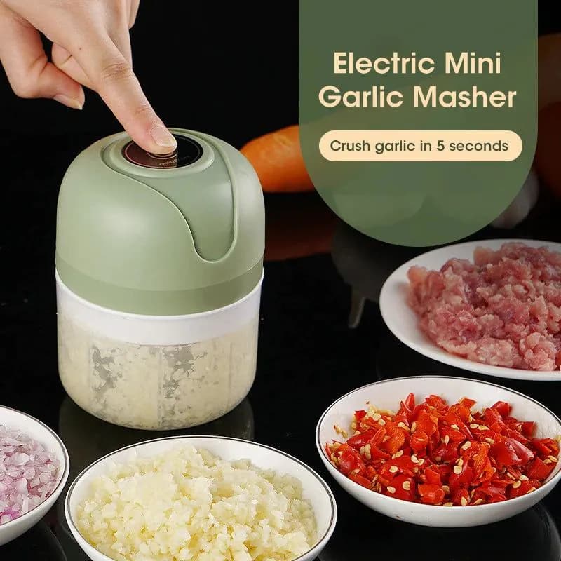image-250ml Garlic Masher Crusher Electric Kitchen Food Chopper USB Portable