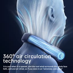 image-10000mAh Portable Neck Fan Mini Bladeless Silent Neckband Fan USB