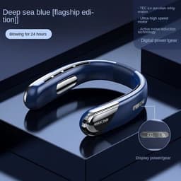 image-10000mAh Portable Neck Fan Mini Bladeless Silent Neckband Fan USB