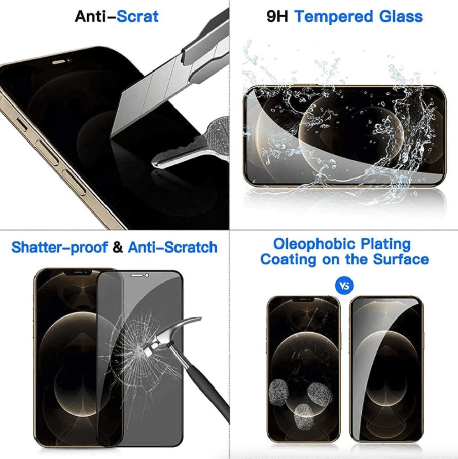 image-3 Pack For iPhone 15 14 13 12 11 Pro Max Privacy Tempered Glass Screen