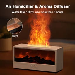 image-Fireplace Humidifier Flame Aroma Diffuser Fire Humidifier Essential