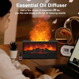 image-Fireplace Humidifier Flame Aroma Diffuser Fire Humidifier Essential