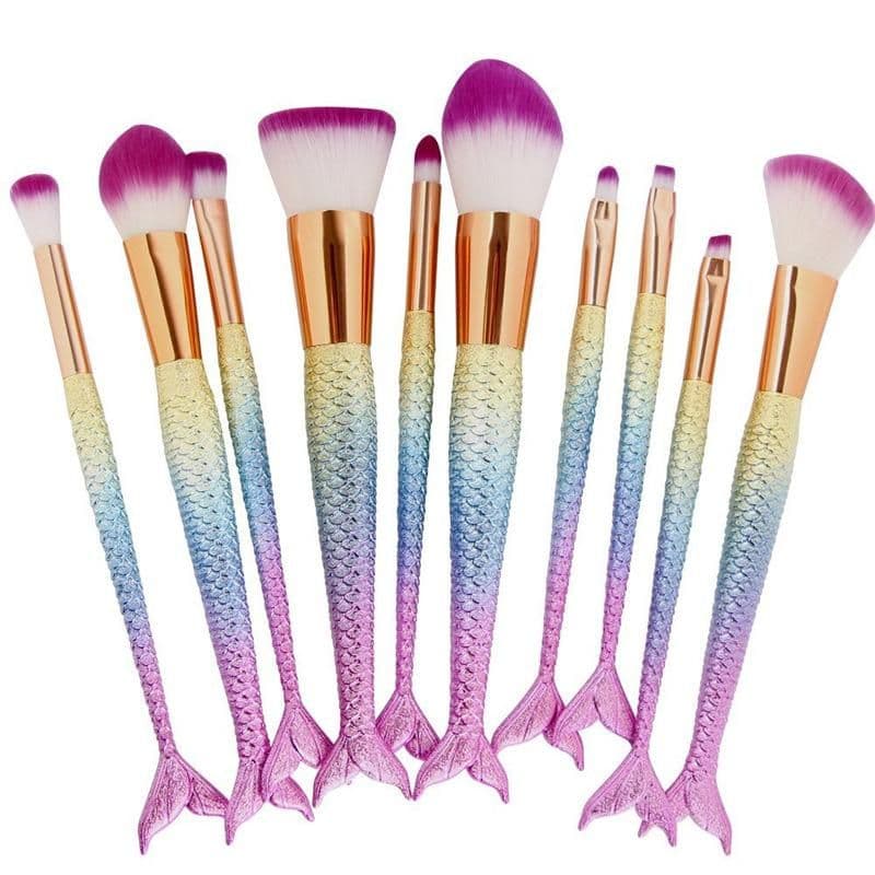 image-High Quality 10 Makeup Fishtail Brushes