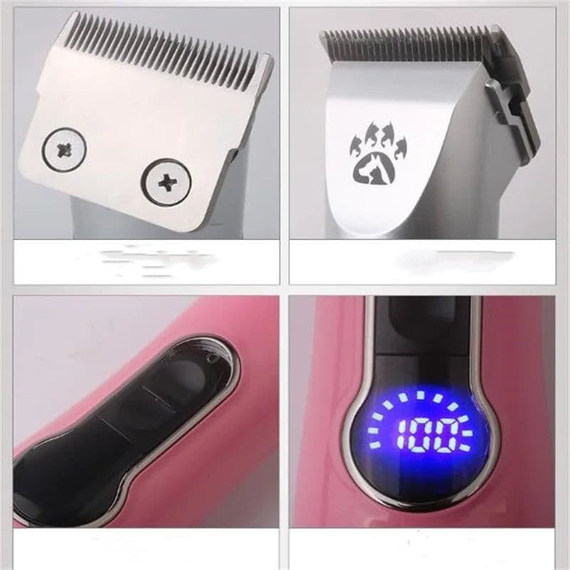 image-Professional Cordless Dog Grooming Clipper Heavy Duty Electric Pet