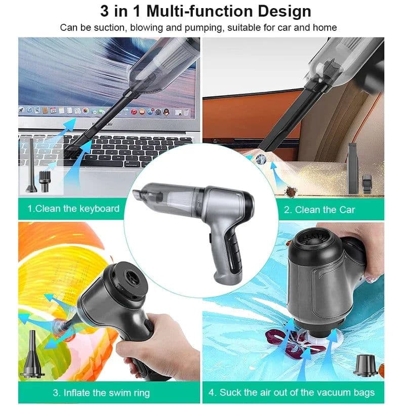 image-Car Vacuum Cleaner 26000PA Strong Suction Wireless Portable Vacuum