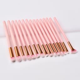 image-15pcs Wood Aluminum Eyes Makeup Brushes Set Beauty Tools Eyeshadow