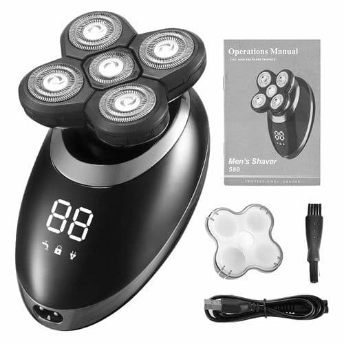 image-IPX7 Waterproof Electric Shaver Razor for Men Grooming Kit