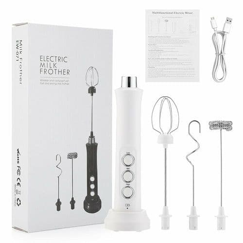 image-Milk Frother Electric Milk Foamer Coffee Mixer Blender USB Rechargable