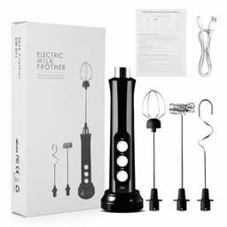image-Milk Frother Electric Milk Foamer Coffee Mixer Blender USB Rechargable