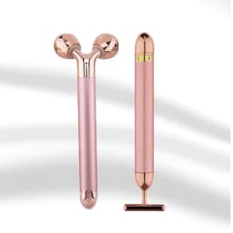 image-24k Gold Energy Beauty Bar Facial Face Massager 3D Roller Electric