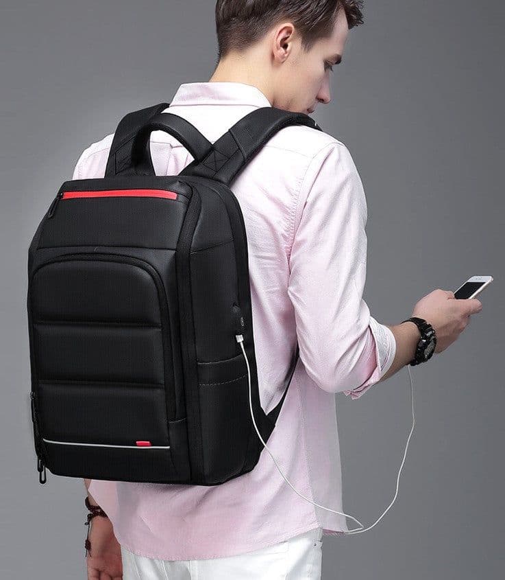 image-Waterproof Backpack with Multifunctional External USB Port
