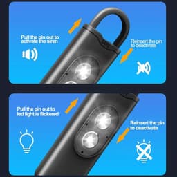 image-Self Defense Alarm 130dB LED Light Anti-wolf Alert for Teenagers Women