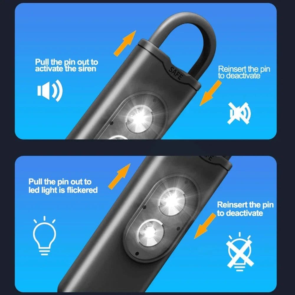 image-Self Defense Alarm 130dB LED Light Anti-wolf Alert for Teenagers Women