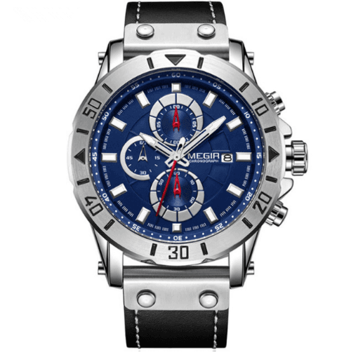 image-Fashion Sports Leather Wild Quartz Watch For Men