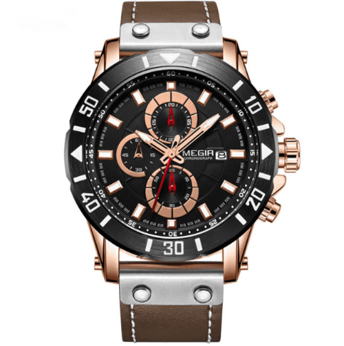 image-Fashion Sports Leather Wild Quartz Watch For Men