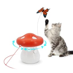 image-Cat Electric Rotating Mushroom Interactive Toy