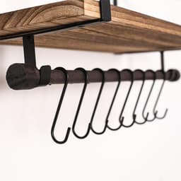 image-Wall Shelf Mounted Rustic Wood For Bathroom Kitchen