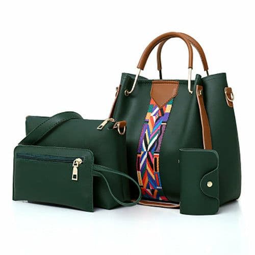 image-Four-piece Color Contrast Handbags For Women
