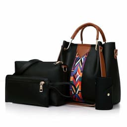image-Four-piece Color Contrast Handbags For Women