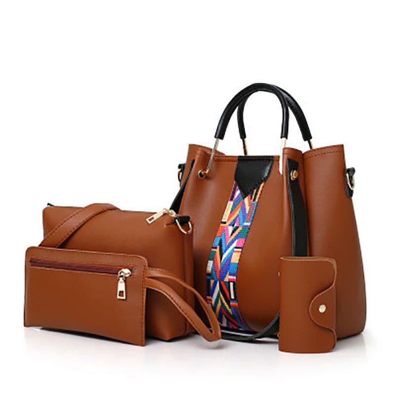 image-Four-piece Color Contrast Handbags For Women