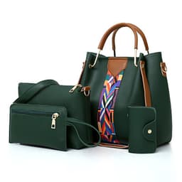 image-Four-piece Color Contrast Handbags For Women
