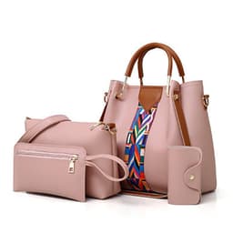 image-Four-piece Color Contrast Handbags For Women