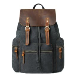 image-Fashion Contrast Color Canvas Backpack For Men And Women