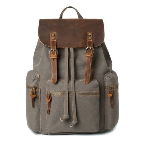 image-Fashion Contrast Color Canvas Backpack For Men And Women