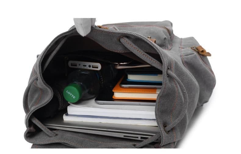 image-Fashion Contrast Color Canvas Backpack For Men And Women