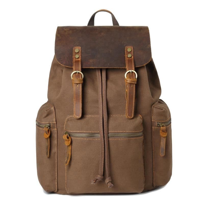 image-Fashion Contrast Color Canvas Backpack For Men And Women
