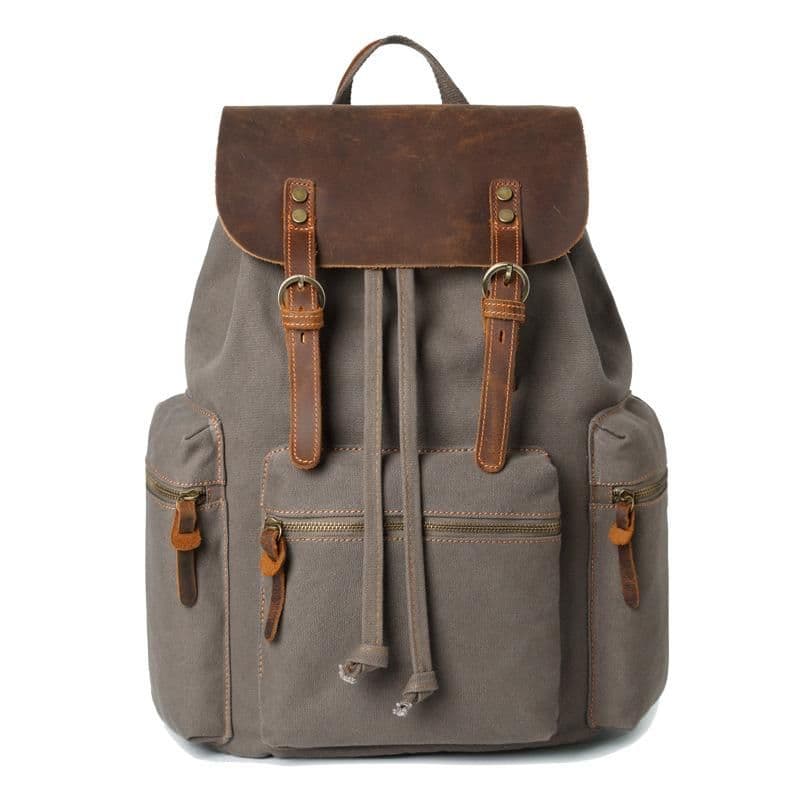 image-Fashion Contrast Color Canvas Backpack For Men And Women