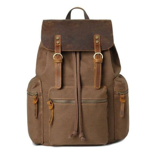 image-Fashion Contrast Color Canvas Backpack For Men And Women