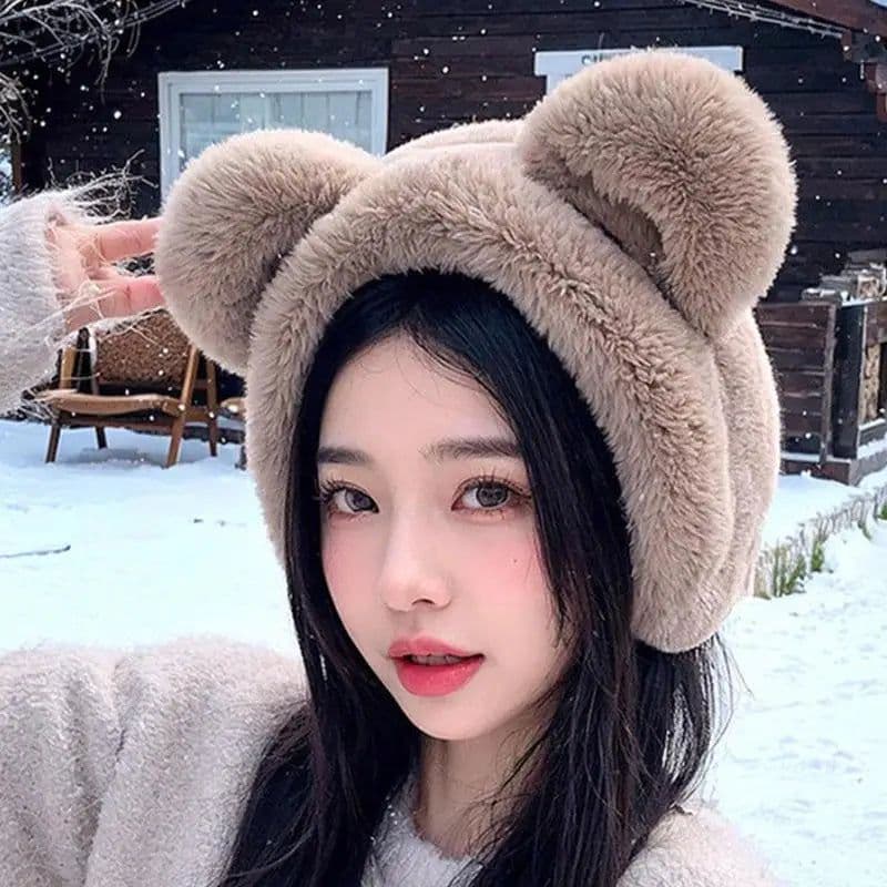 image-Bear Earmuffs Cartoon Little Bear Warm Earmuffs for Girls Winter