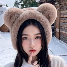 image-Bear Earmuffs Cartoon Little Bear Warm Earmuffs for Girls Winter