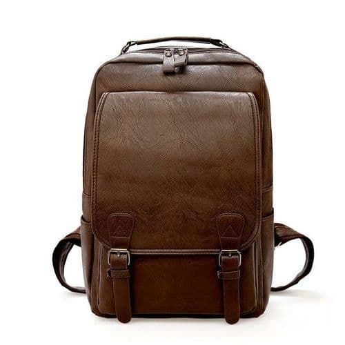 image-Elegant Casual PU Leather Backpack For Men