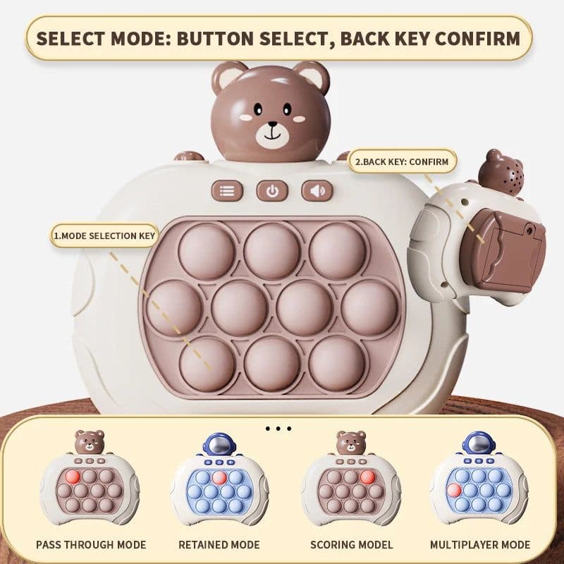 image-Quick Push Game Pop Up Fidget Bubble Electronic Pop Game Light