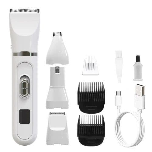 image-Dog Clippers Low Noise Paw Trimmer Rechargeable Pet Cat Grooming Kit