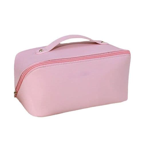 image-Large Capacity PU Pillow Tote Makeup Bag For Woman Travel Cosmetics