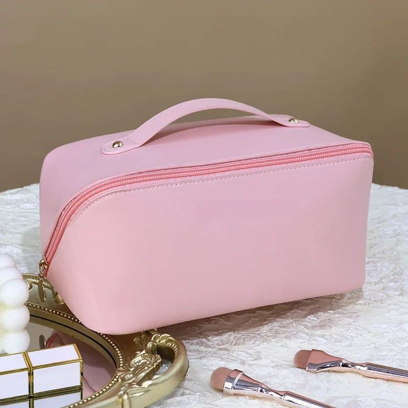 image-Large Capacity PU Pillow Tote Makeup Bag For Woman Travel Cosmetics