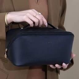 image-Large Capacity PU Pillow Tote Makeup Bag For Woman Travel Cosmetics