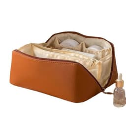 image-Large Capacity PU Pillow Tote Makeup Bag For Woman Travel Cosmetics